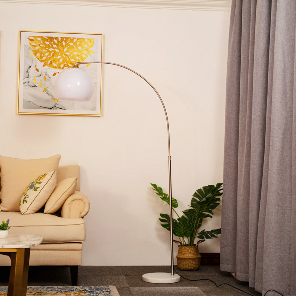 Mira Lampadaire Dôme Moderne Métal/Marbre/Acrylique Blanc/Orange Salon - Neutralighting