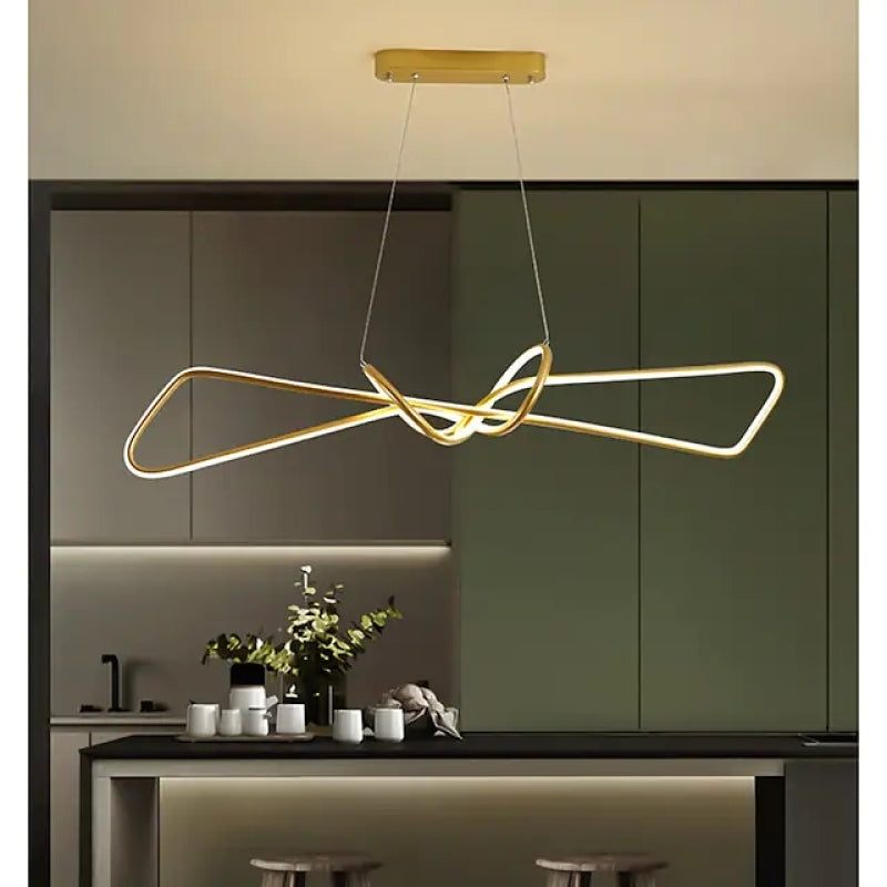 Arisha Suspension Minimalist Geometric Adjustable, Métal, Noir/Or, Salle à Manger - Neutralighting