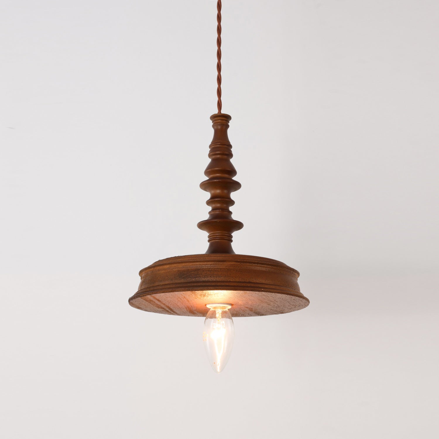 Iraeiel Vintage Minimalist Wooden Pendant Light - Lamp Copper