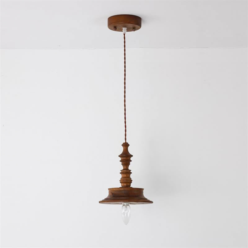 Iraeiel Vintage Minimalist Wooden Pendant Light - Lamp Copper
