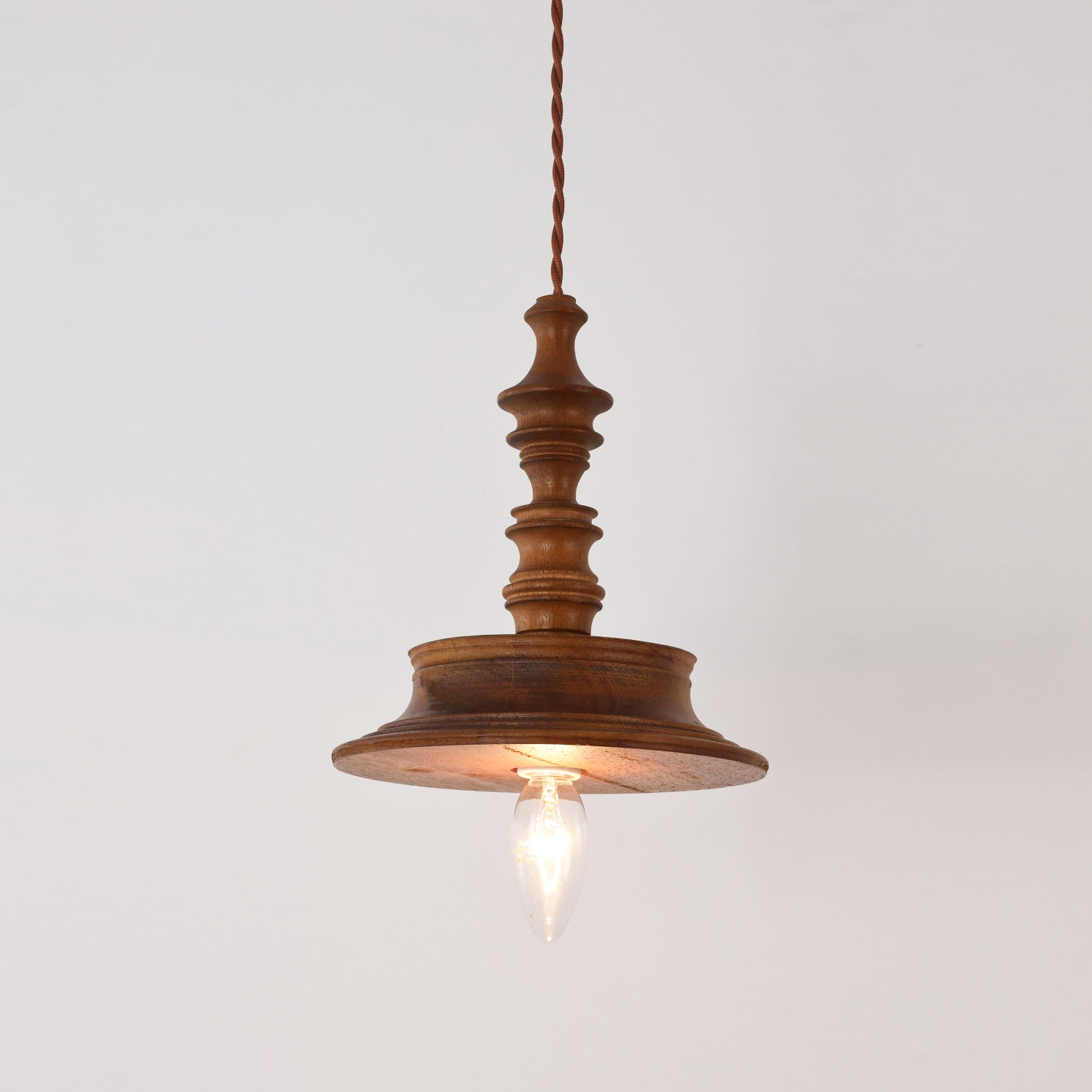 Iraeiel Vintage Minimalist Wooden Pendant Light - Lamp Copper