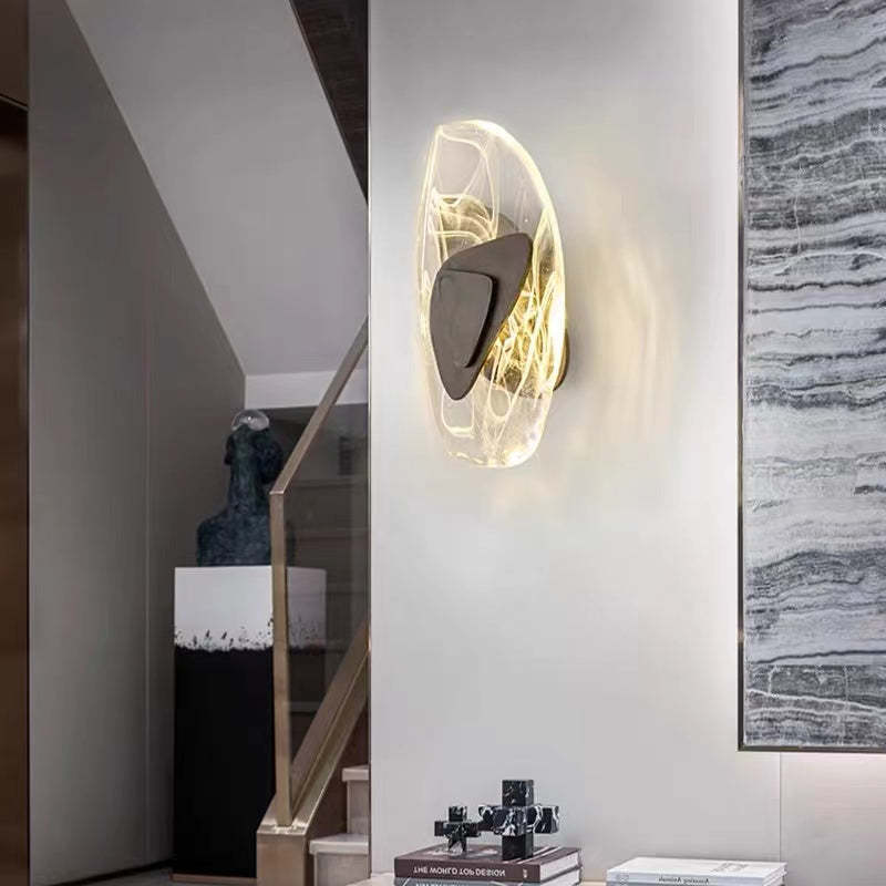 Arisha Applique Murale Art Deco Irrégulier Led Nordique, Métal, Or/Noir, Chambre - Neutralighting