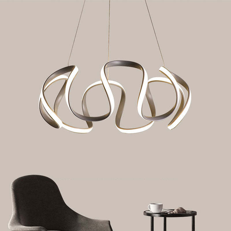 Clyra Suspension Linéaire Moderne Doré/Café/Gris. Salon - Neutralighting