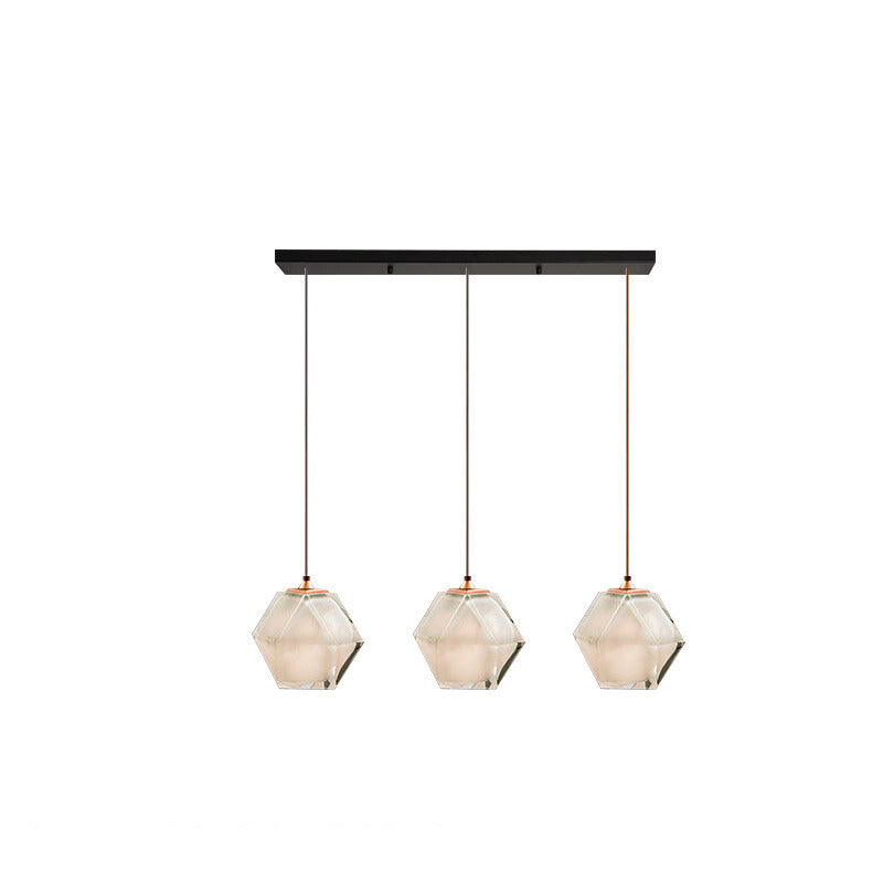 Valentina Polyèdre LED Suspension Métal Verre Cuisine Chambre à Coucher - Neutralighting