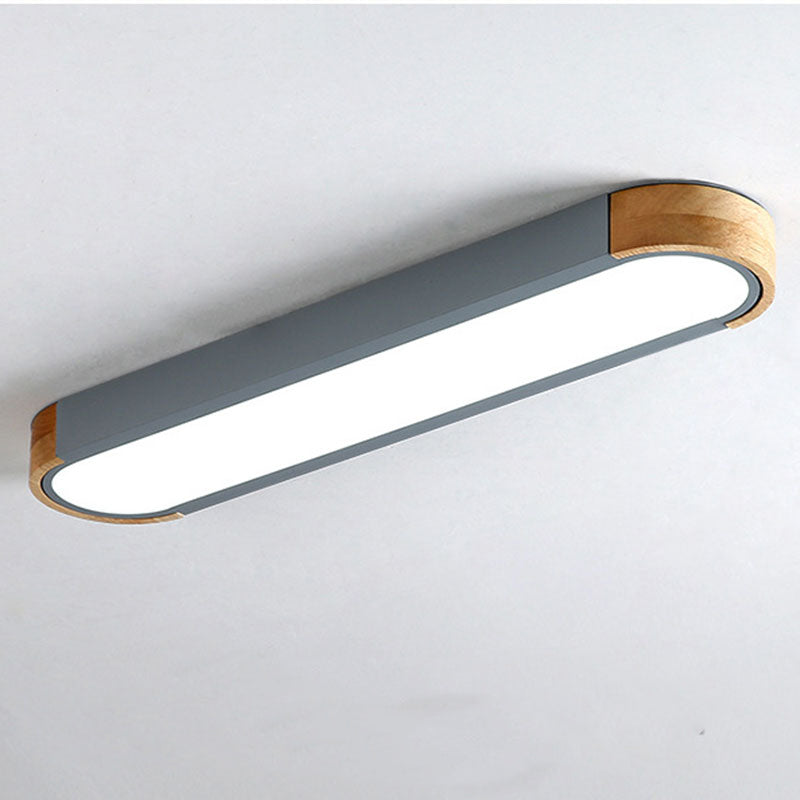 Mero Plafonnier Barre Longue Moderne. Bois/Acrylique. Blanc/Gris/Vert - Neutralighting