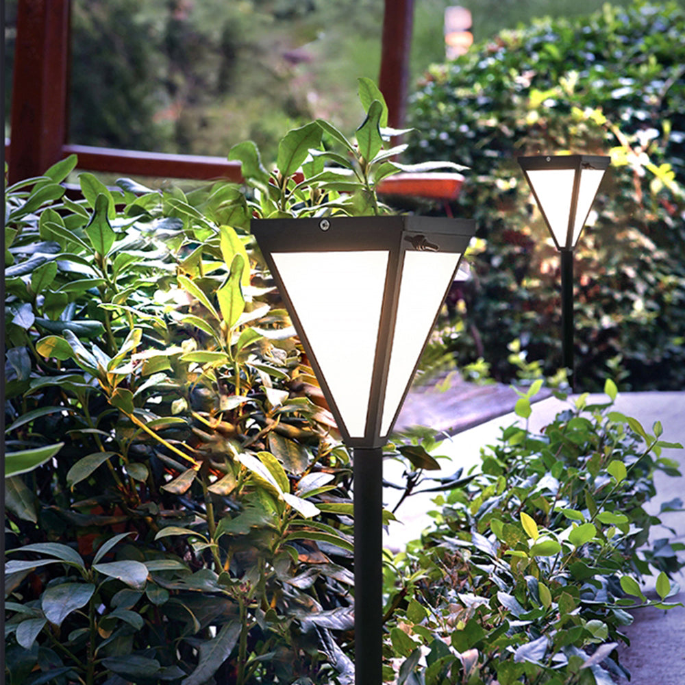 Ray Moderne LED Lampadaire Noir Métal/Verre Allée Exterieur - Neutralighting