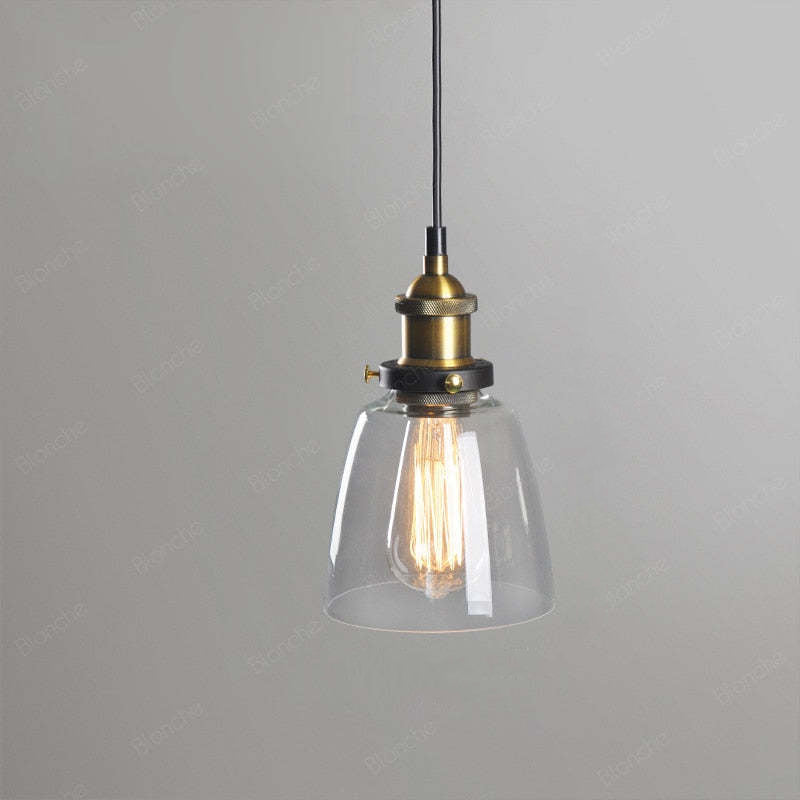 June suspension Industriel en Verre. Clair/Ambre/Gris Fumé - Neutralighting