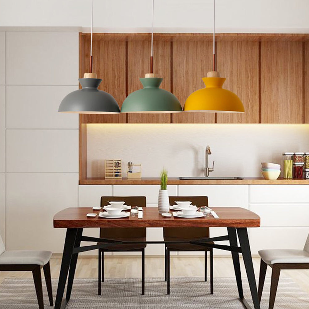 Valentina Suspension Luminaire 3 Lampes Moderne Design Jaune/Vert Métal Chambre/Salle à Manger - Neutralighting