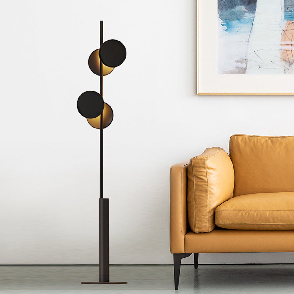 Mira Design Lampadaire Rond Nordique Métal Noir Bureau/Chambre à Coucher - Neutralighting