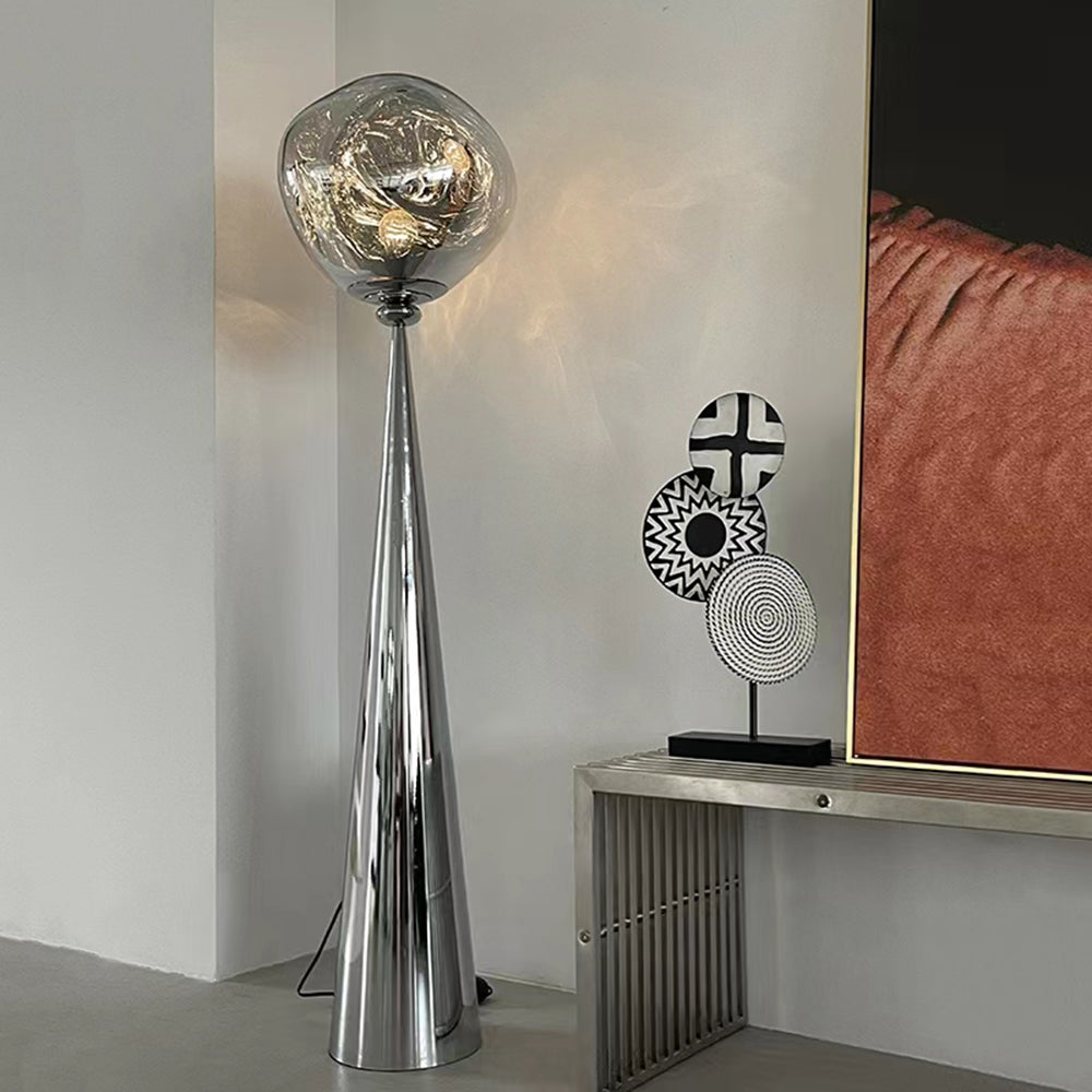 Valentina Design Italien Lampadaire Moderne Métal/Acrylique Rose Dorée/Or/Chromé/Gris Fumé Salon - Neutralighting