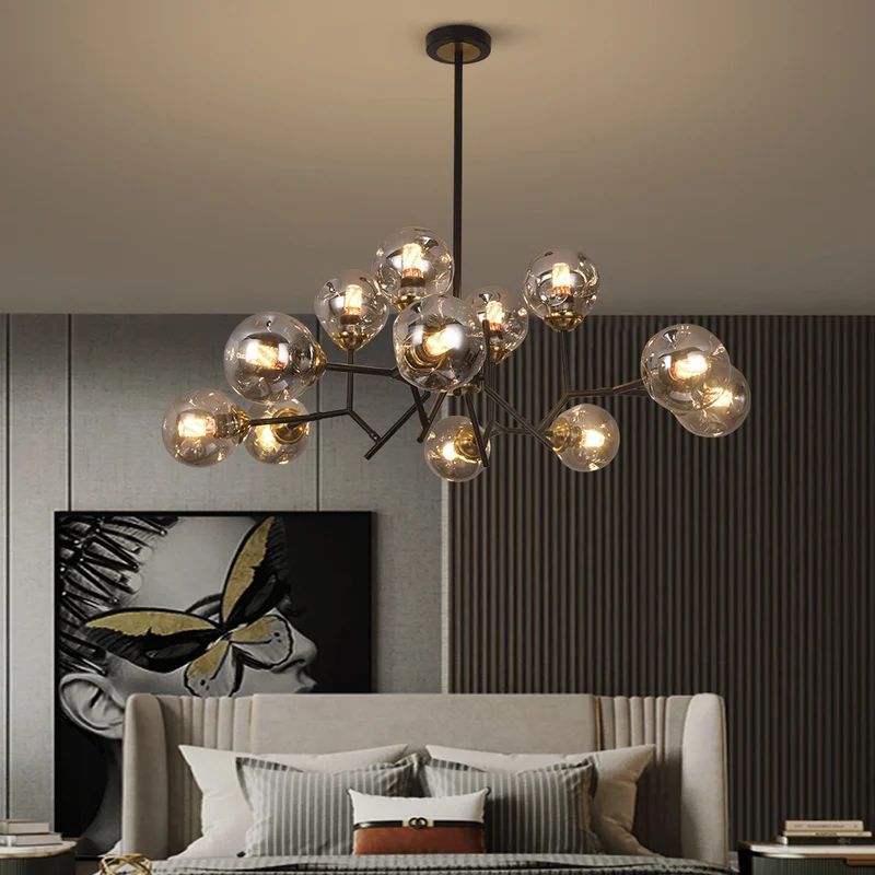 Valentina Moderne Nordique Suspension Métal Verre Salon Chambre à Coucher