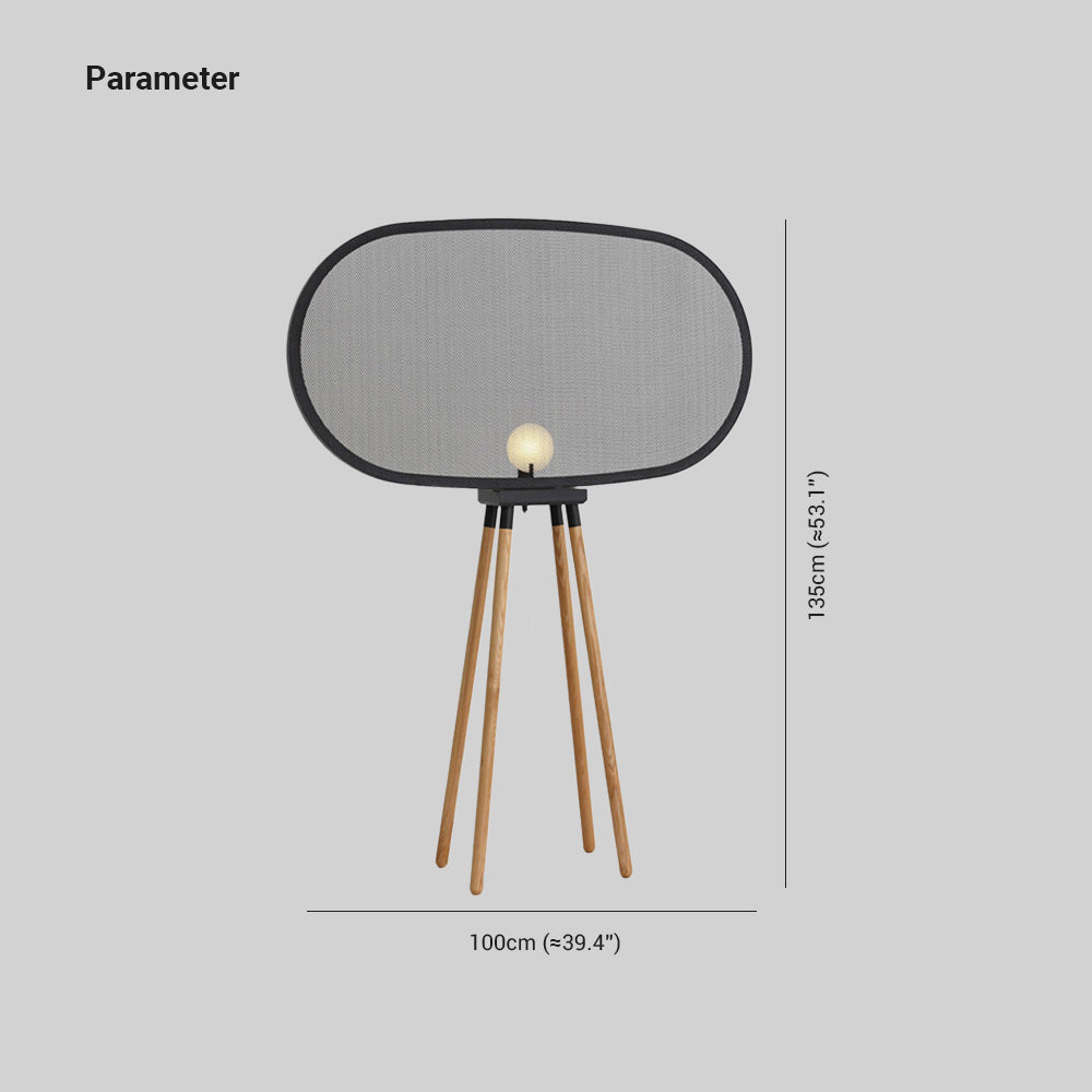 Arisha Lampadaire Géométrique Moderne, Métal/Bois, Gris, Salon - Neutralighting