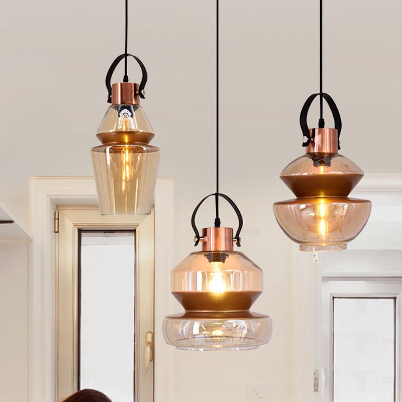 Silva Moderne LED Suspension Ambre Métal Verre Salon Salle à manger - Neutralighting