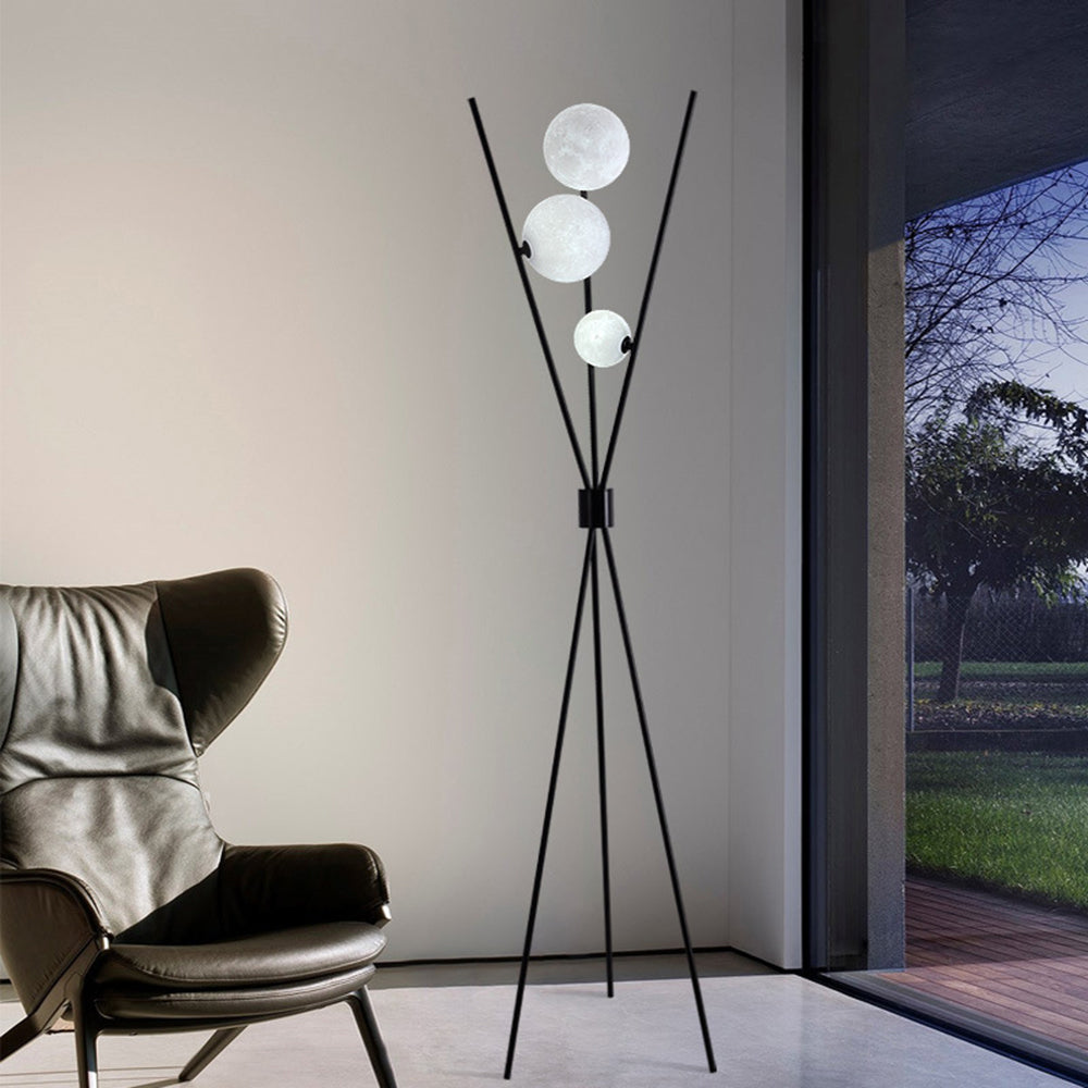 Valentina Design Lampadaire/Lampe de Table Tripode Moderne Métal/Acrylique Blanc/Noir Salon - Neutralighting