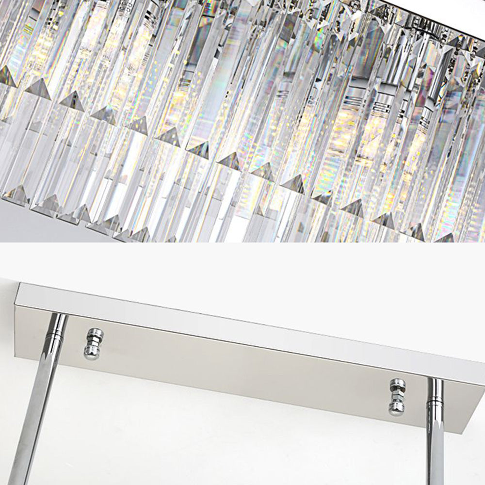 Kristy Design Luminaires Suspensions Rectangulaire Contemporain Métal/Cristal Blanc Salle à Manger/Salon - Neutralighting