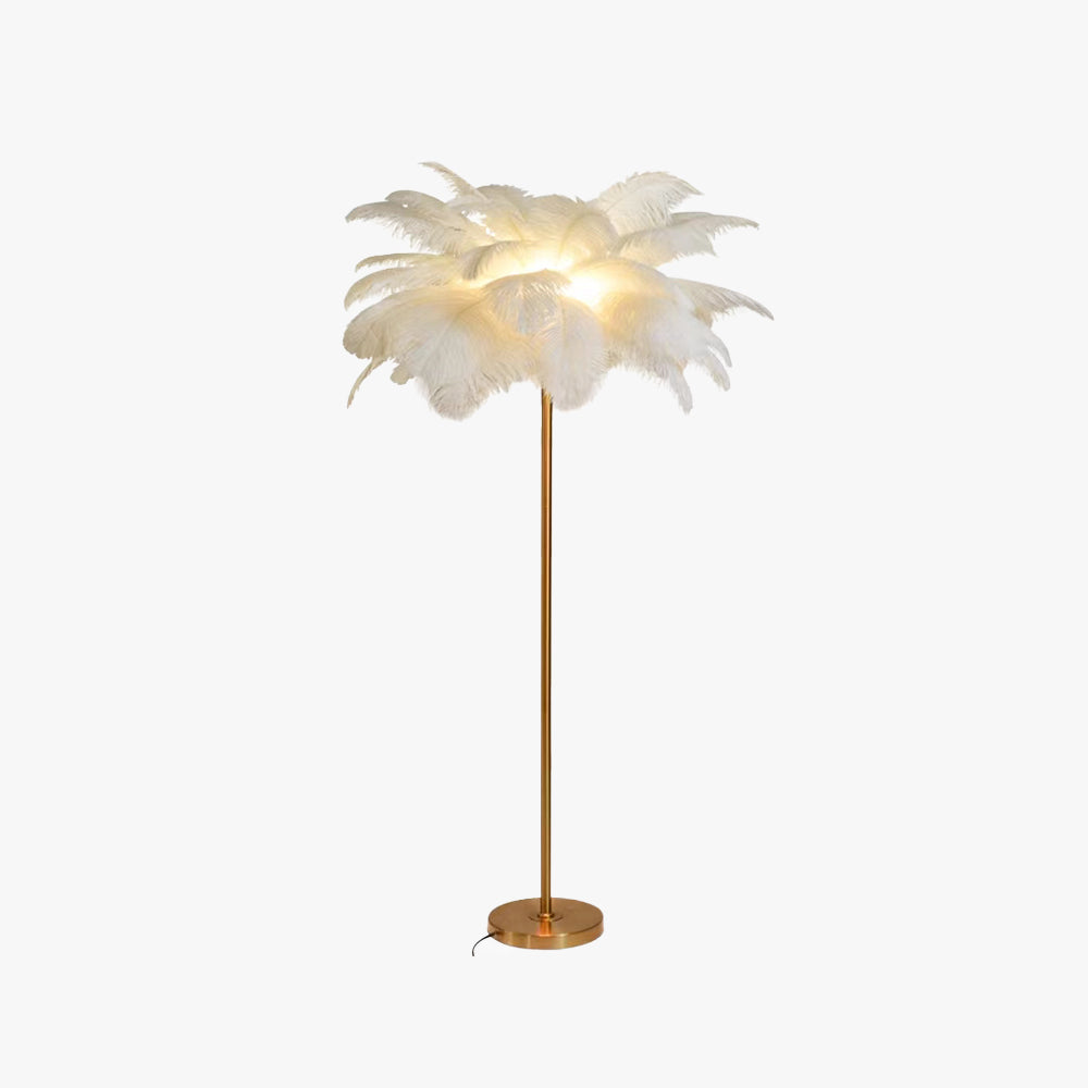 O'Moore Lampadaire Arbre Design Plume/Métal Blanc/Rose/Khaki Salon - Neutralighting