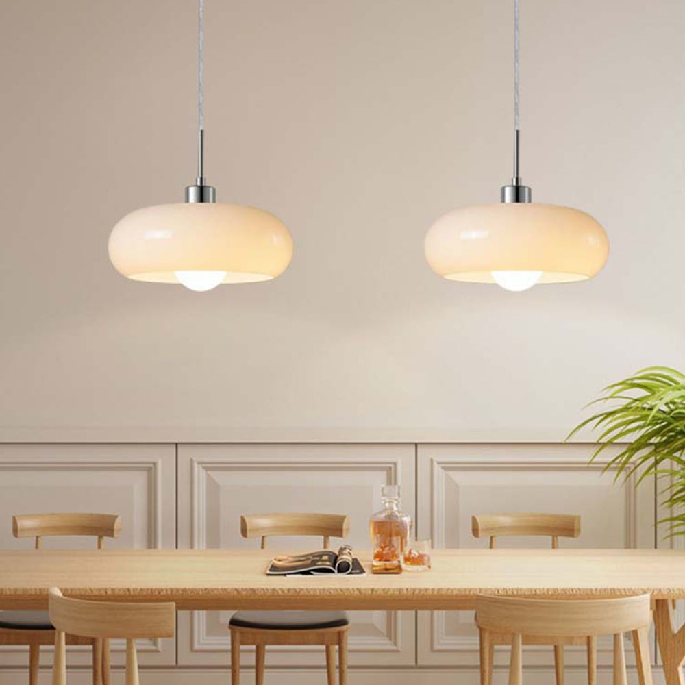 Charlotte Suspension Dôme Moderne Verre. Blanc/Orange. Salle de Bain - Neutralighting