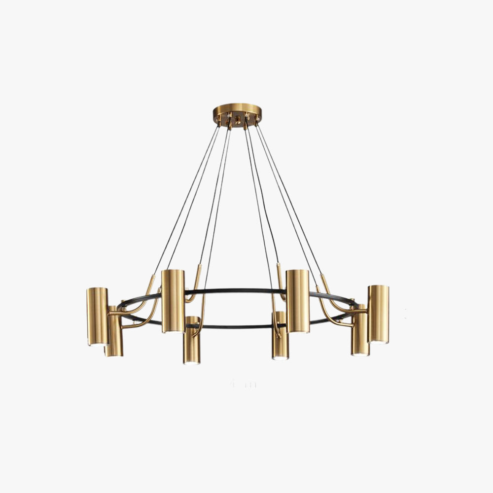 Arisha Moderne Anneau LED Suspension Doré Métal Salon Chambre à Coucher - Neutralighting