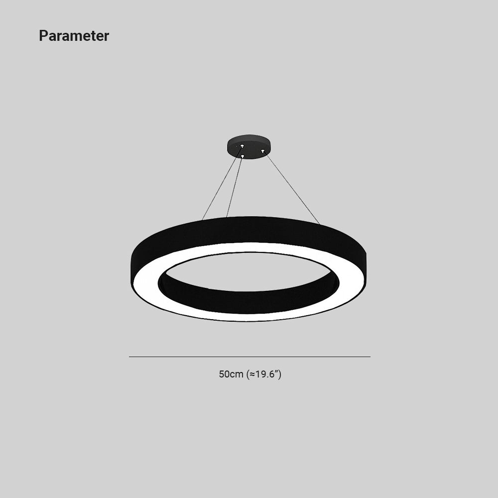 Arisha Luminaires Suspensions LED Anneau Simple Acrylique Noir/Blanc Salon/Cuisine - Neutralighting