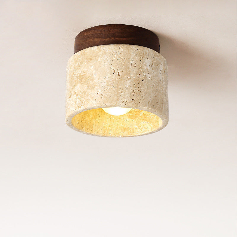 Arisha Rétro Pierre Bois Plafonnier Couloir - Neutralighting