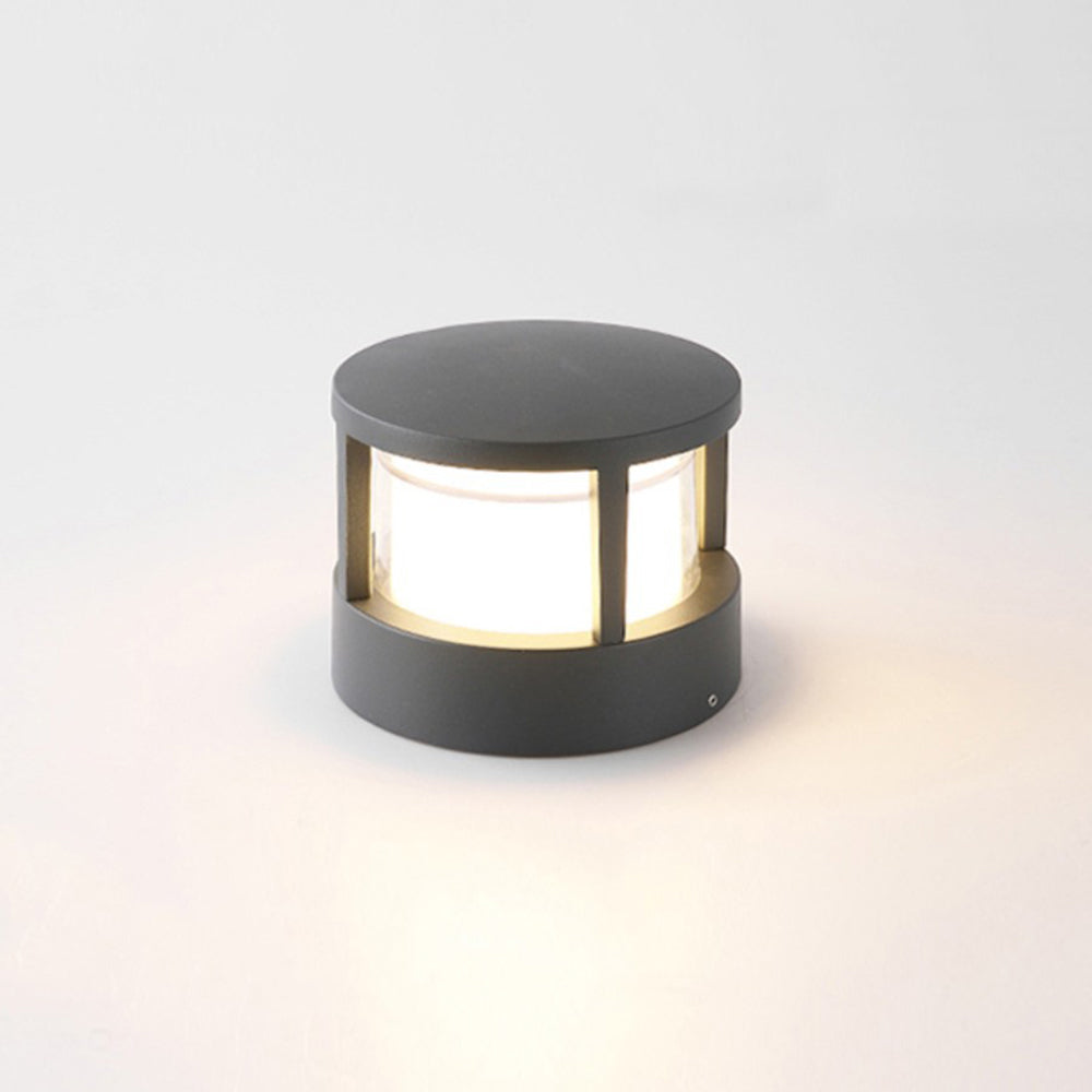Ray Lampadaire Cylindre Moderne, Métal/Acrylique, Noire/Blanche, Jardin - Neutralighting