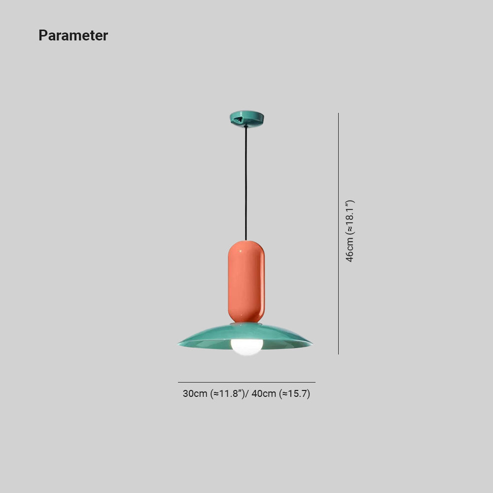 Ulmo Suspension Dôme Moderne. Metal. Vert/Blanc/Orange. Salon - Neutralighting