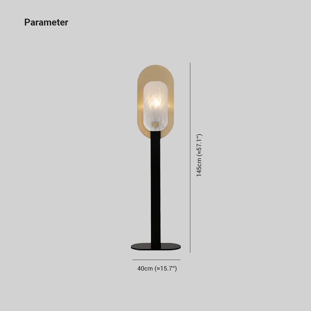 Arisha Lampadaire Ovale Nordique, Marbre/Métal, Blanc/Doré, Salon - Neutralighting