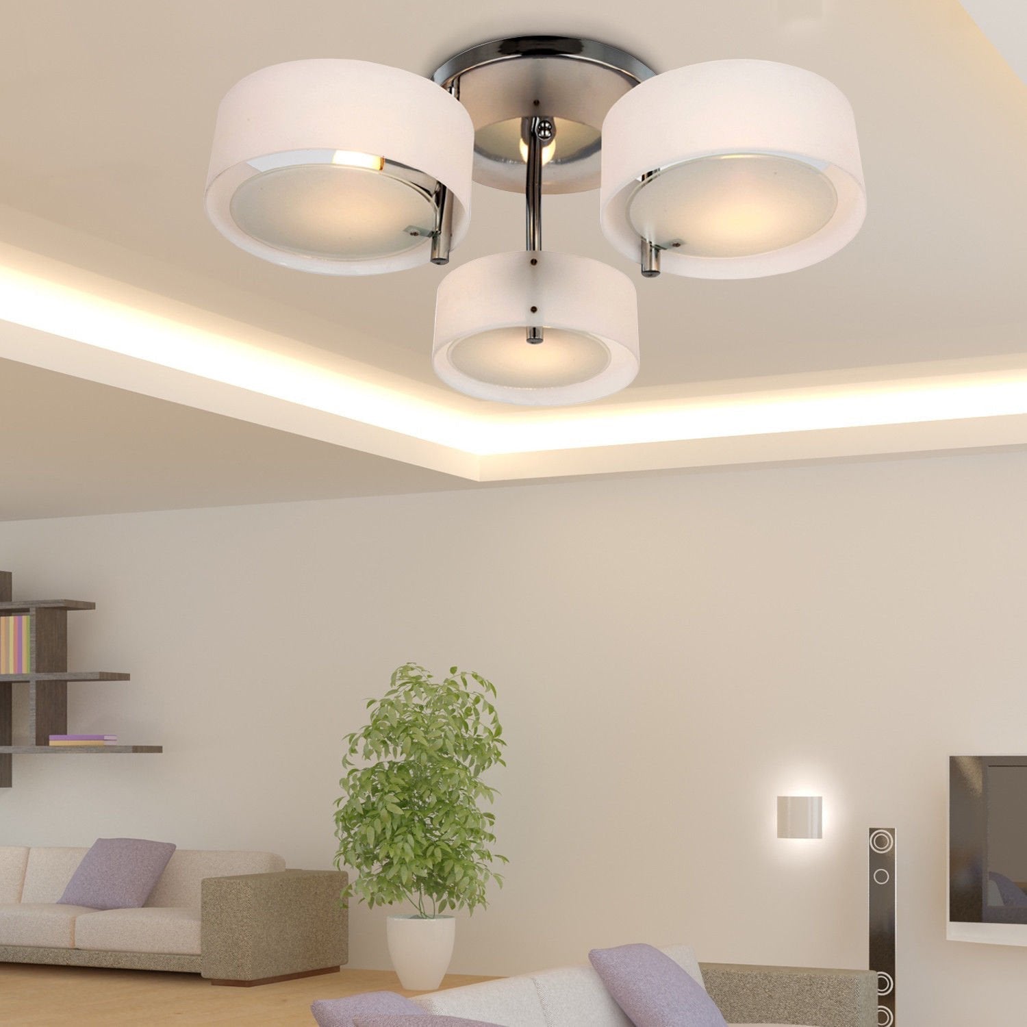 Arisha Moderne Rond Acrylique Verre Plafonnier Couloir - Neutralighting
