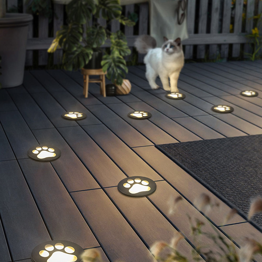 Aria Lampe Extérieure au Sol Patte de chat Moderne, Métal, Gris, Cour - Neutralighting