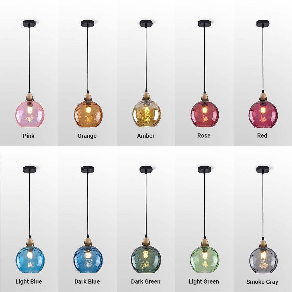 Water Ripple Suspension Boule Moderne Verre Rouge/Vert/Bleu Salon - Neutralighting