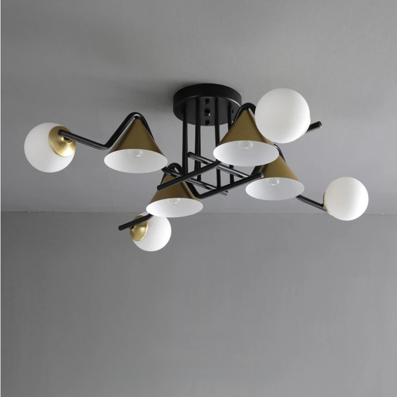 Arisha Design LED Plafonnier Métal/Verre Salon/Chambre à Coucher