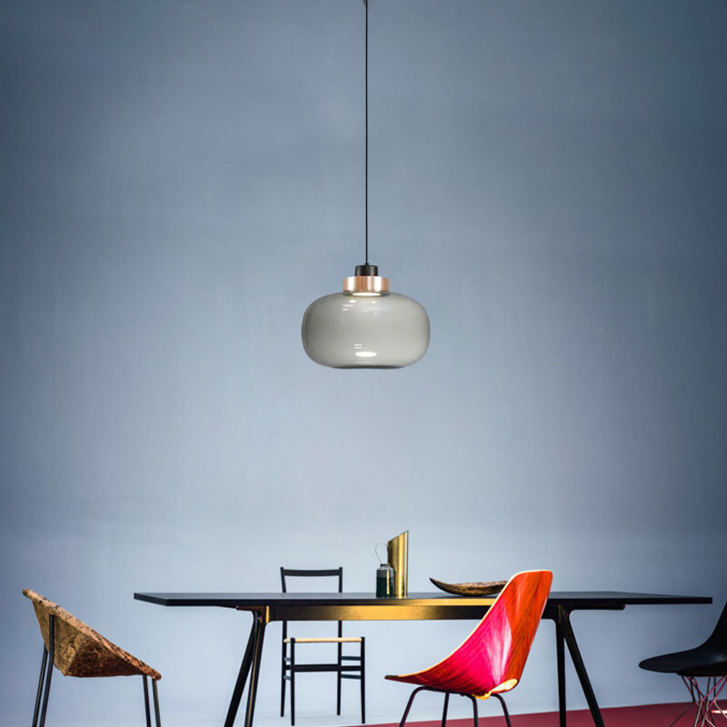 Valentina Moderne LED Suspension Fumée Verre Chambre À Coucher - Neutralighting