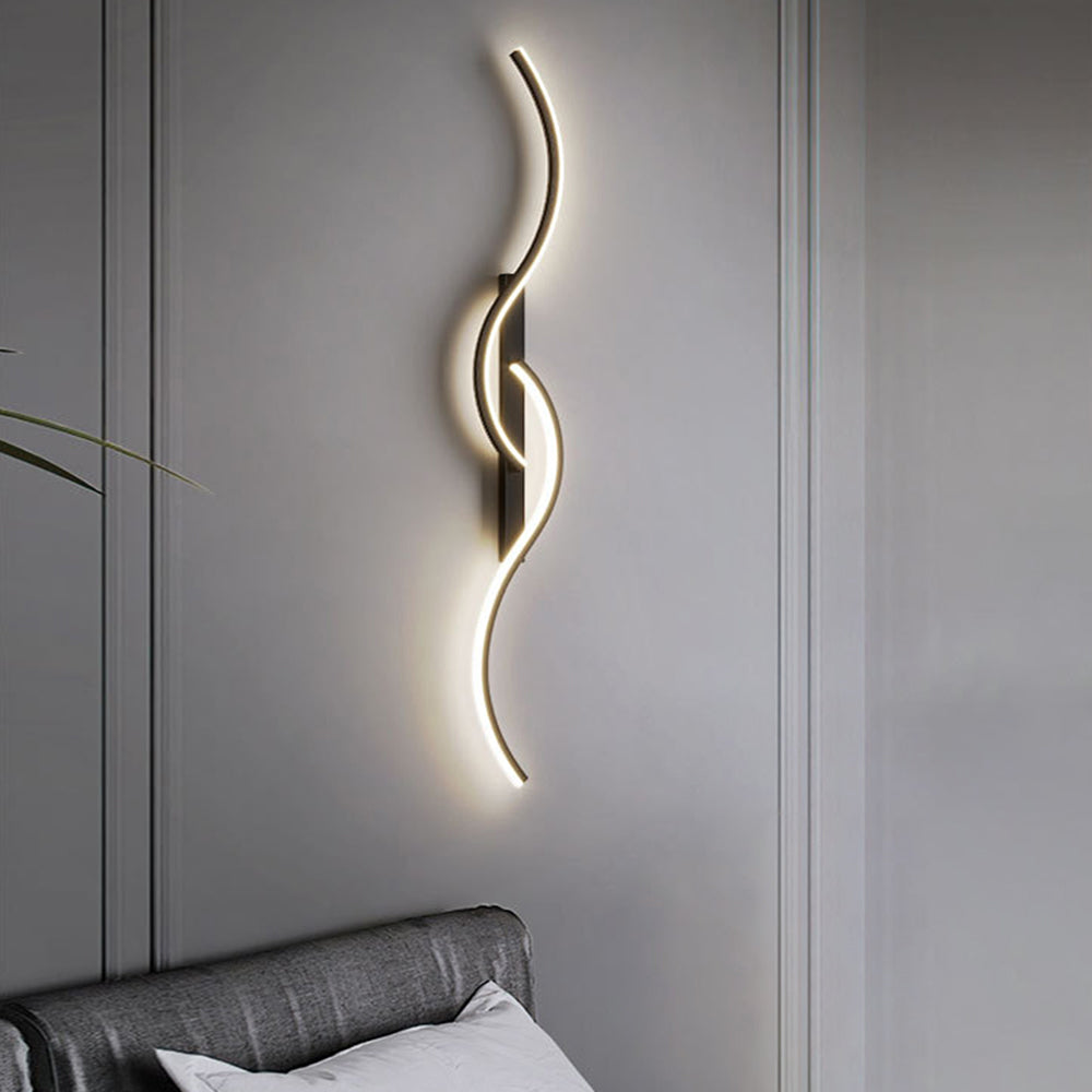 Lumor Applique Murale Vague Design Moderne Noir/Or Salon - Neutralighting