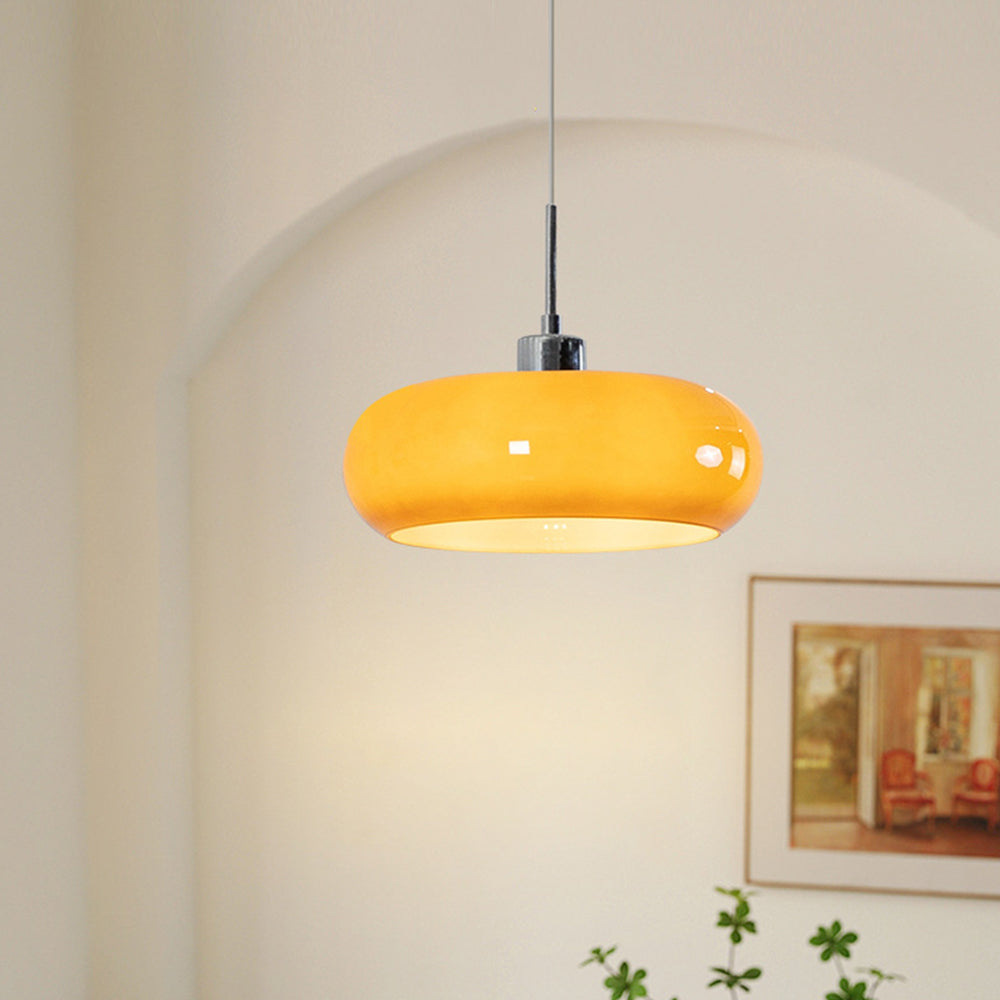 Charlotte Suspension Dôme Moderne Verre. Blanc/Orange. Salle de Bain - Neutralighting