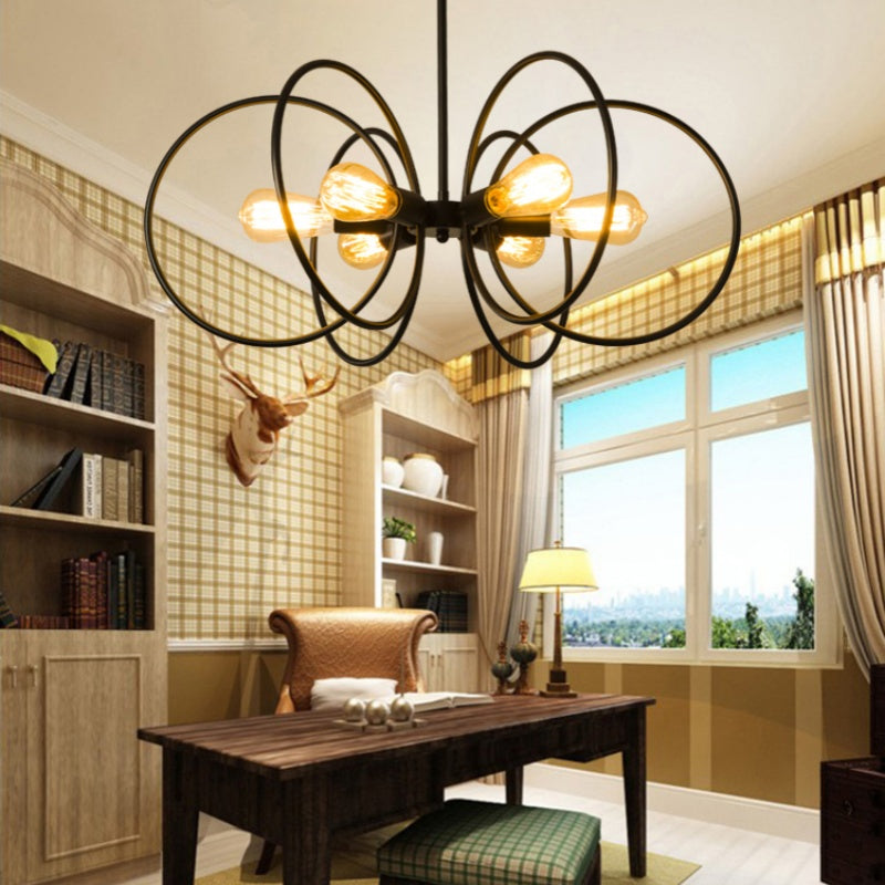 Silva Industriel LED Suspension Noir Métal Salon/Chambre À Coucher