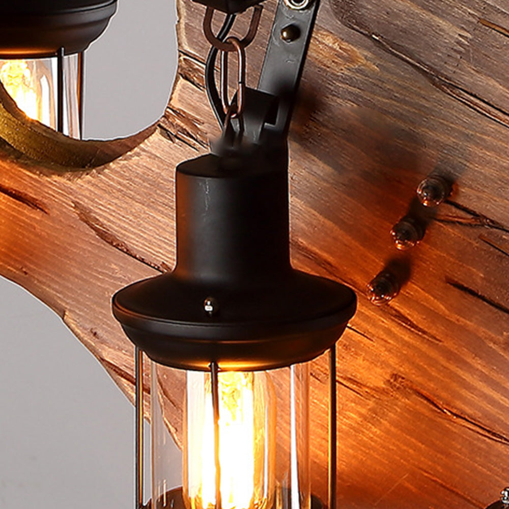 Epoch Suspension Guitare Industrielle, Metal/Bois, Noir/Bois, Chambre - Neutralighting
