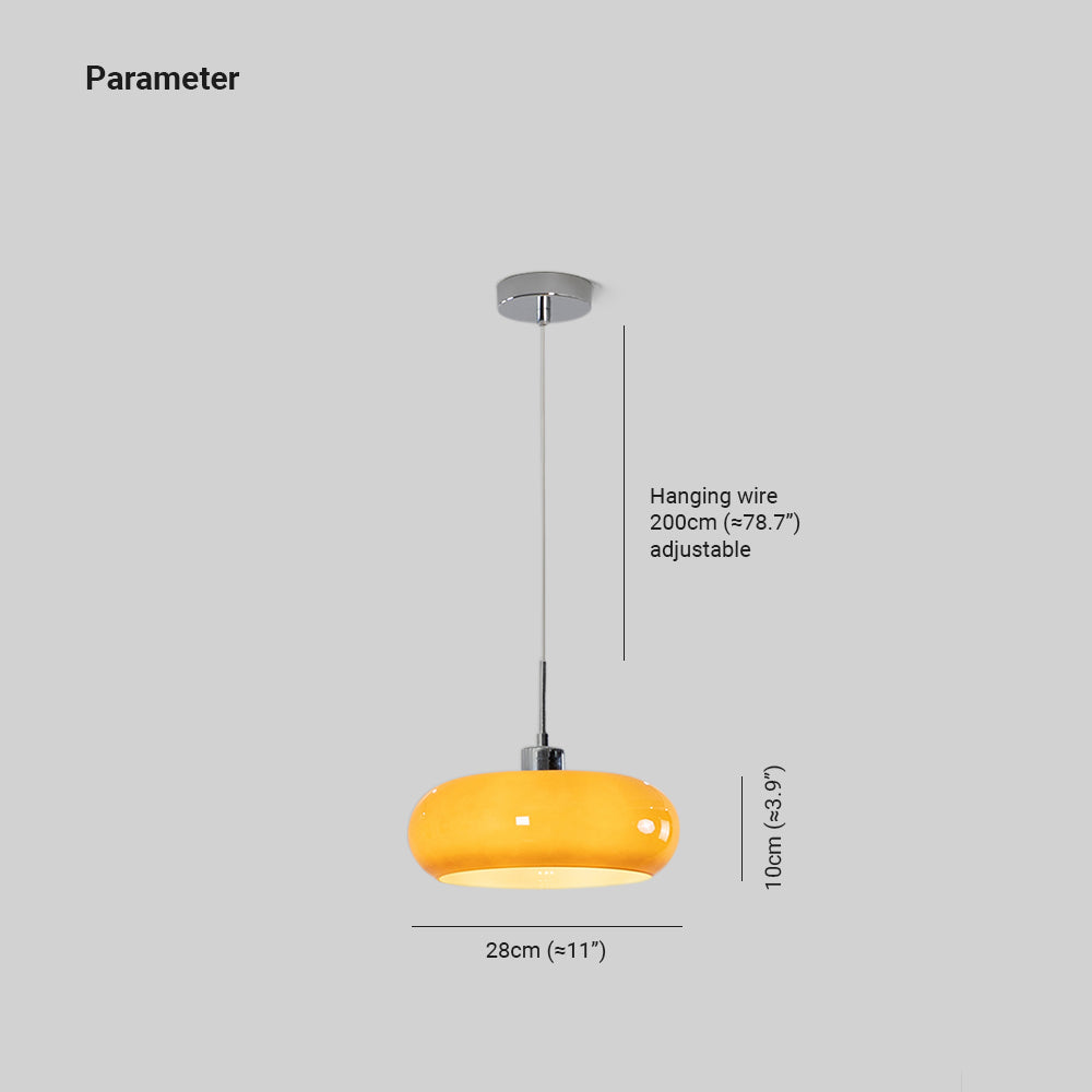 Charlotte Suspension Dôme Moderne Verre. Blanc/Orange. Salle de Bain - Neutralighting