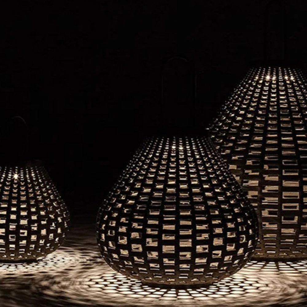 Ritta Vintage Petie LED Lampadaire Brun Métal/Tissu Extérieur - Neutralighting