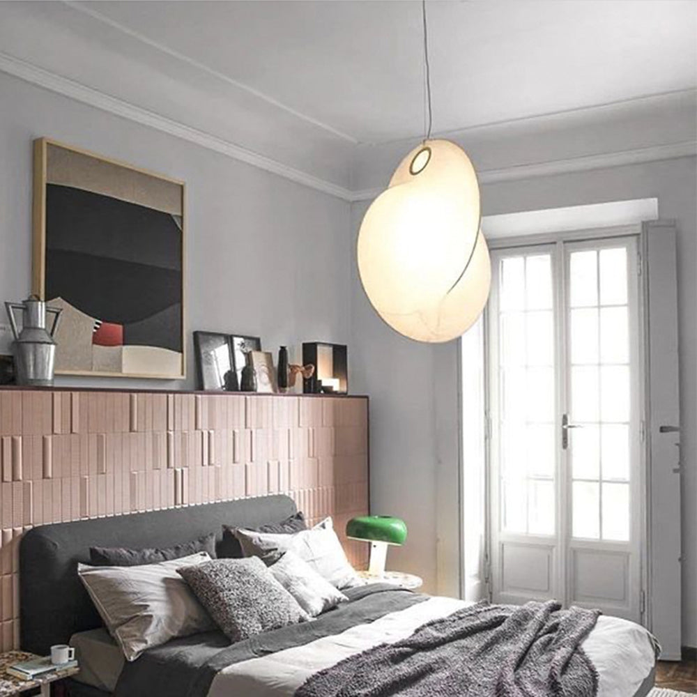 Ritta Suspension Boule Moderne, Métal/Soie, Blanc, Salon/Chambre à Coucher - Neutralighting