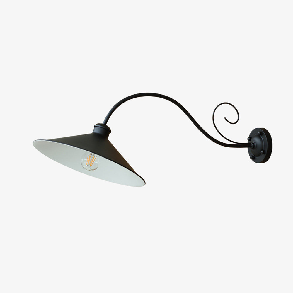 Silva Applique Murale Extérieure Cône Moderne, Métal, Noir/Argent Ancien, Extérieur - Neutralighting