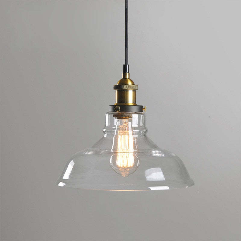 June suspension Industriel en Verre. Clair/Ambre/Gris Fumé - Neutralighting