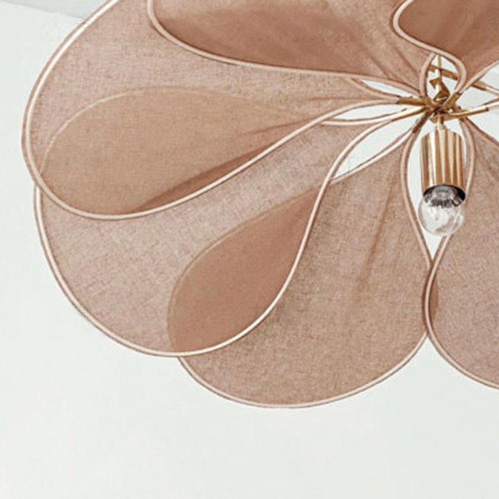 Ritta Suspension Petale Moderne, Metal/Tissu, Blanc/Marron, Salon - Neutralighting