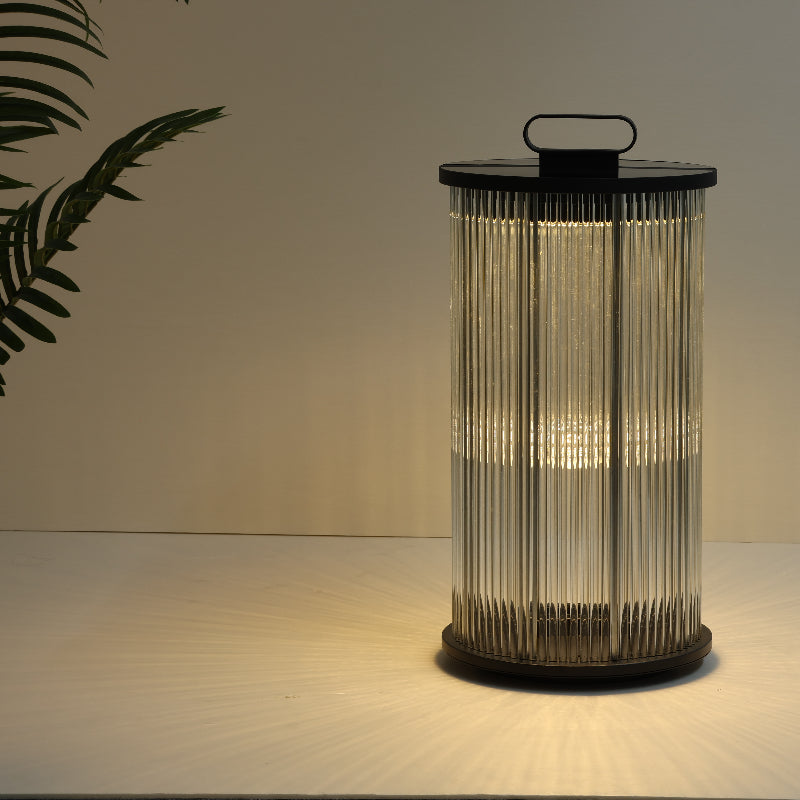 Ray Lampadaire Cylindre Simple, Métal/Verre, Gris, Jardin - Neutralighting