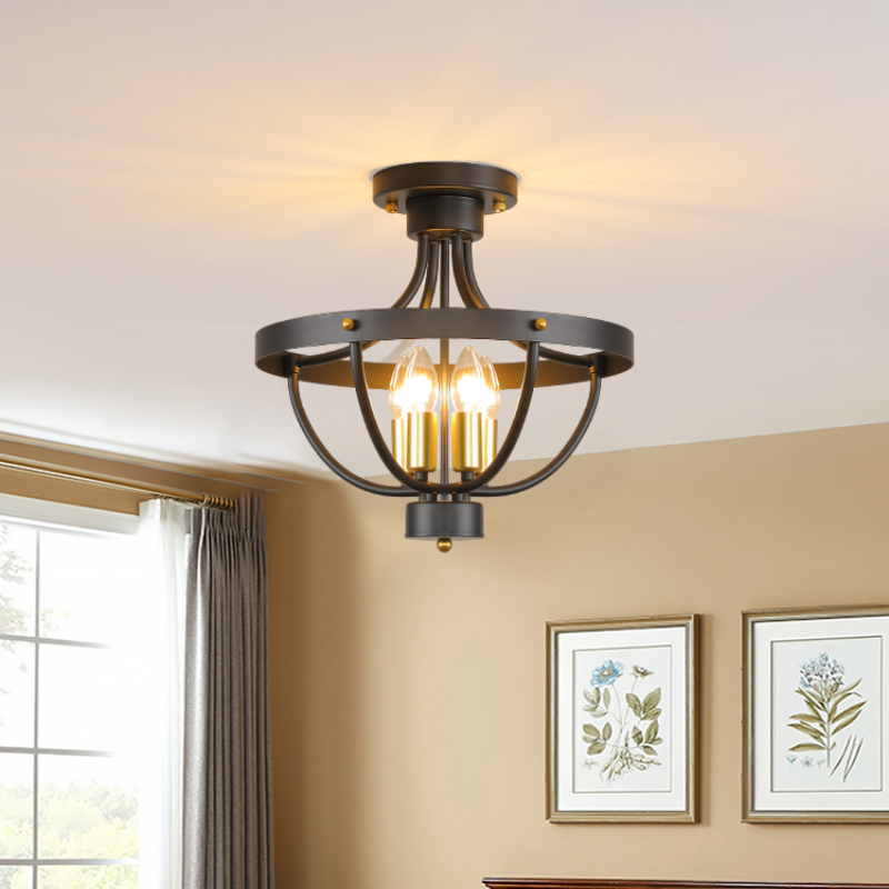 Silva Vintage LED Suspension Noir Métal Salon/Chambre à Coucher - Neutralighting