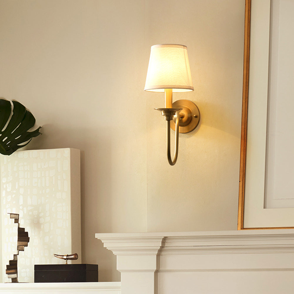 Silva Applique Murale Landerne Vintage, 5 Style, Métal/Tissu, Or, Chambre - Neutralighting