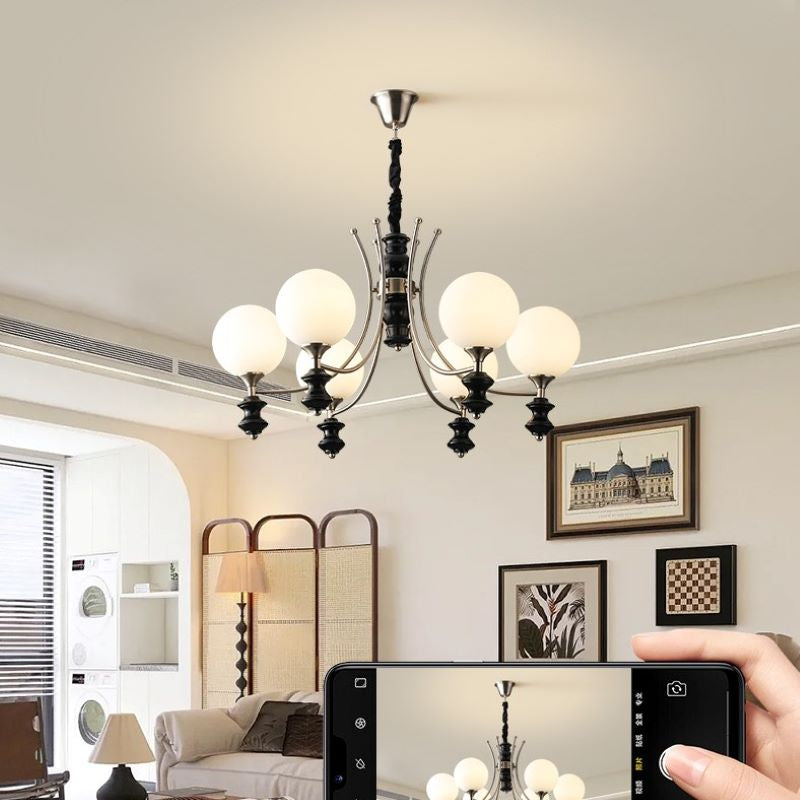 Valentina Suspension Luminaire LED Vintage Blanc Verre Salon - Neutralighting