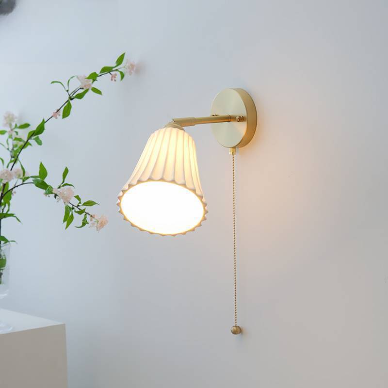 Arisha Moderne Tirer Cordon Métal Cerámique Intérieur Applique Murale Salon