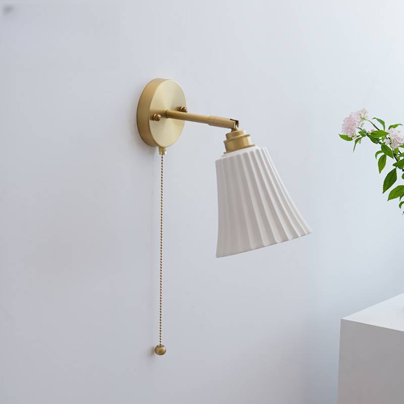 Arisha Moderne Tirer Cordon Métal Cerámique Intérieur Applique Murale Salon