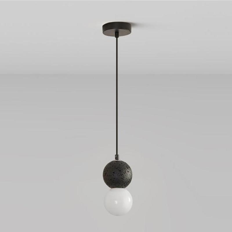 Kessie Luminaires Suspensions Globe Moderne Pierre/Verre Rose/Gris/Noir/Blanc Salon - Neutralighting