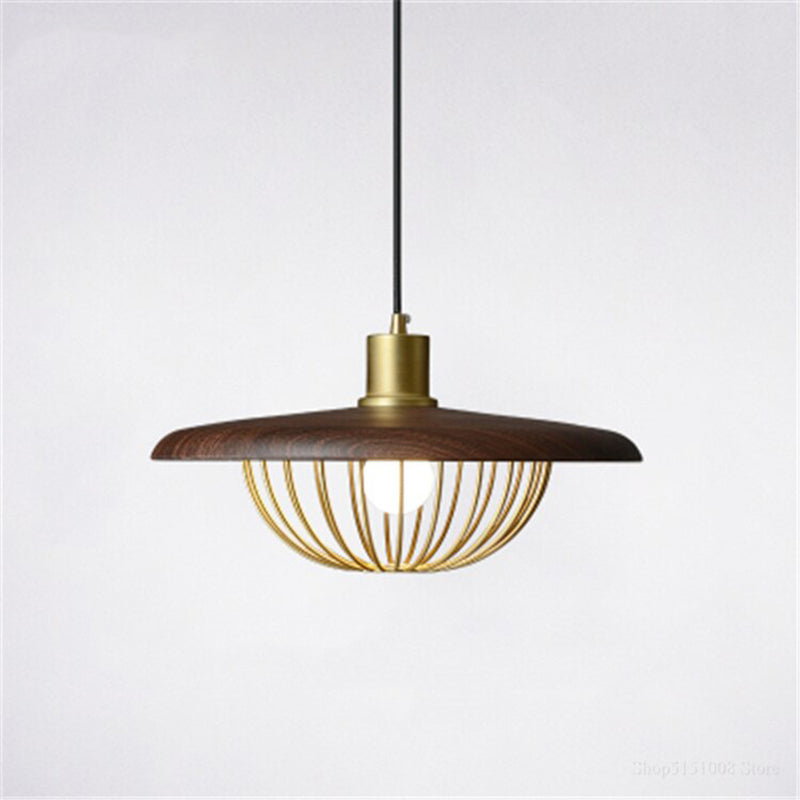 Arisha Suspension Ronde Moderne LED Luxe Métal, Or/Gris/Noir/Marron/Bois, Salon - Neutralighting
